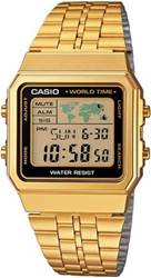 Casio A500WGA-1DF retro dijital saat, 5 alarm ve dünya saati özellikli