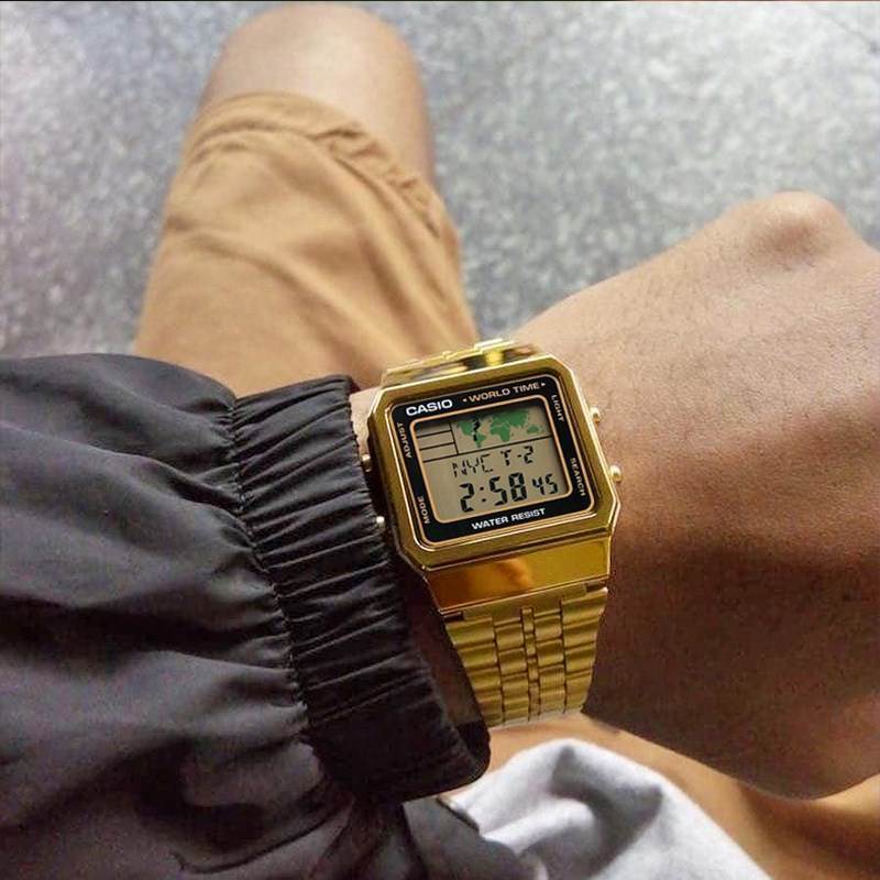 Casio A500WGA-1DF suya dayanıklı altın dijital kol saati