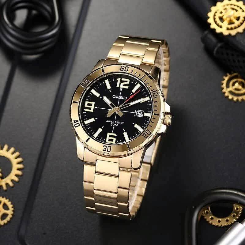 Casio MTP-VD01G-1BVUDF paslanmaz çelik altın tonlu erkek kol saati