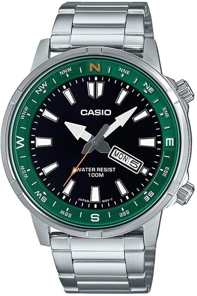 Casio MTD-130D-1A3VDF yeşil bezel detaylı erkek kol saati