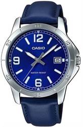 Casio MTP-V004L-2BUDF mavi deri kayışlı erkek kol saati