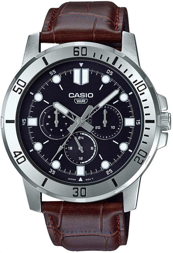 Casio MTP-VD300L-1EUDF kahverengi deri kayışlı erkek kol saati