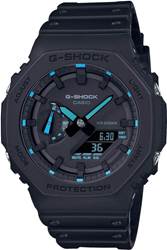 Casio GA-2100-1A2DR ince G-Shock saat neon mavi kadran