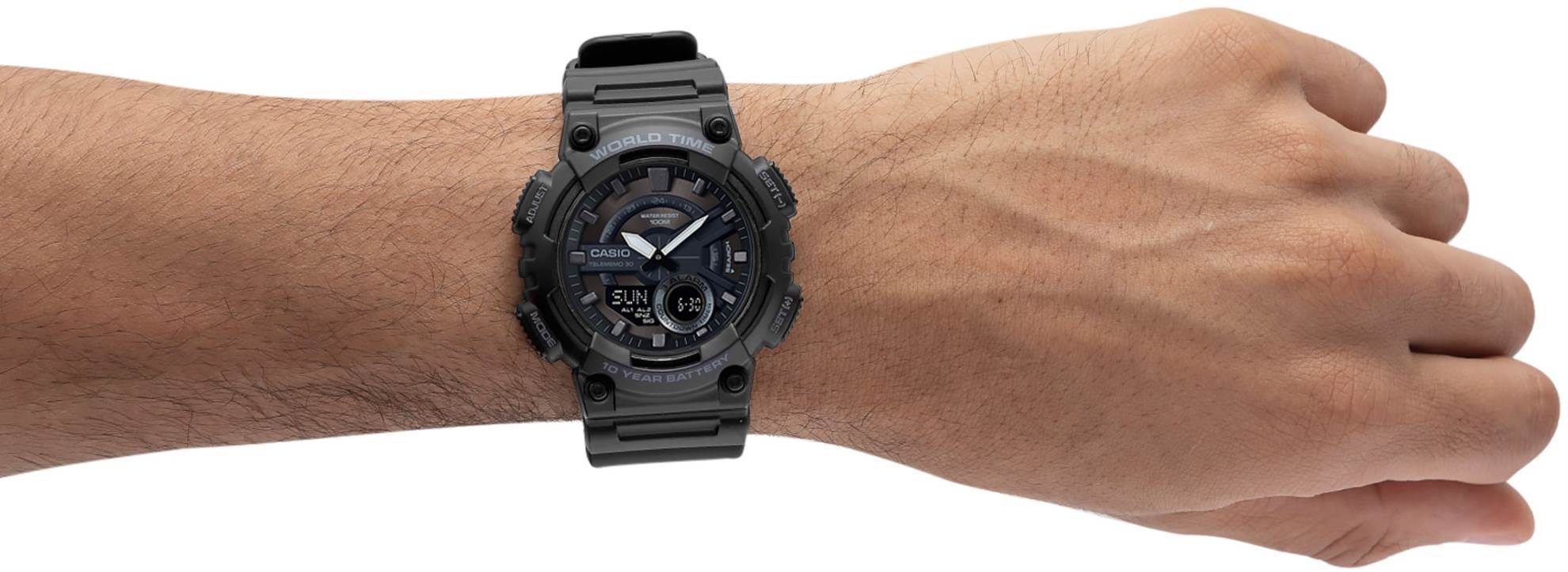 Casio AEQ-110W-1BVDF unisex dijital analog saat uzun pil ömrü