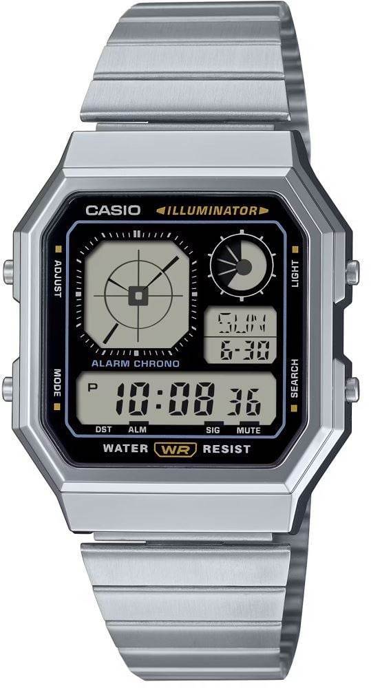 Casio A130WE-1ADF metal bilezikli unisex dijital kol saati