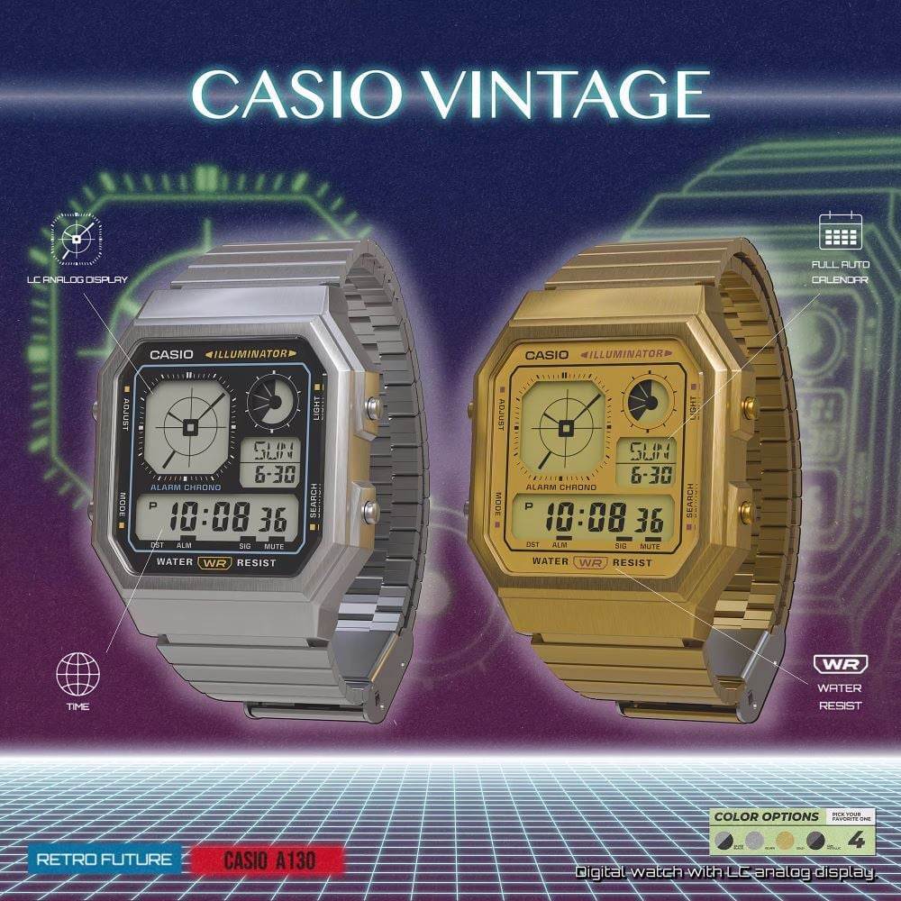 Casio A130WE-7ADF unisex dijital saat LED ışıklı