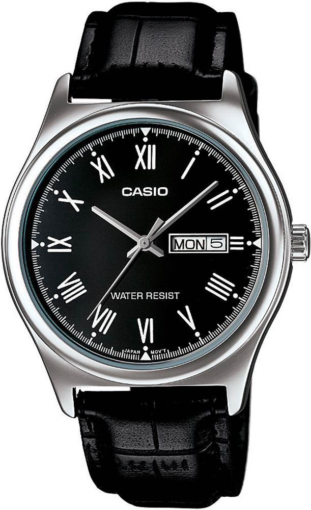 Casio MTP-V006L-1BUDF siyah deri kayışlı erkek kol saati