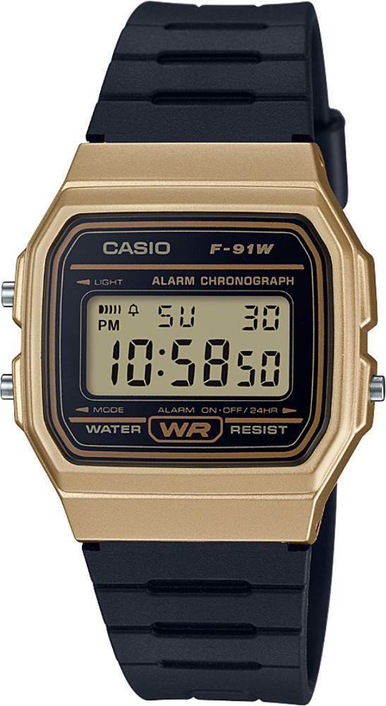 Casio F-91WM-9ADF altın-ton detaylı unisex dijital kol saati